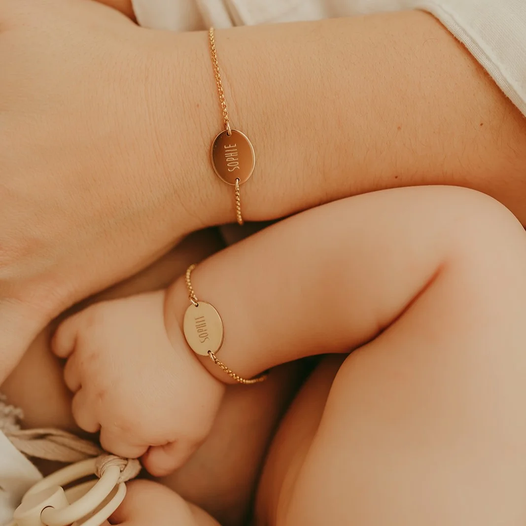 Mama & baby duo armband ovaal