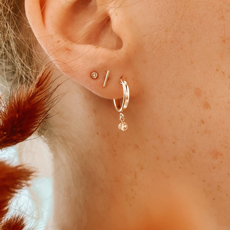 Birthstone hoops