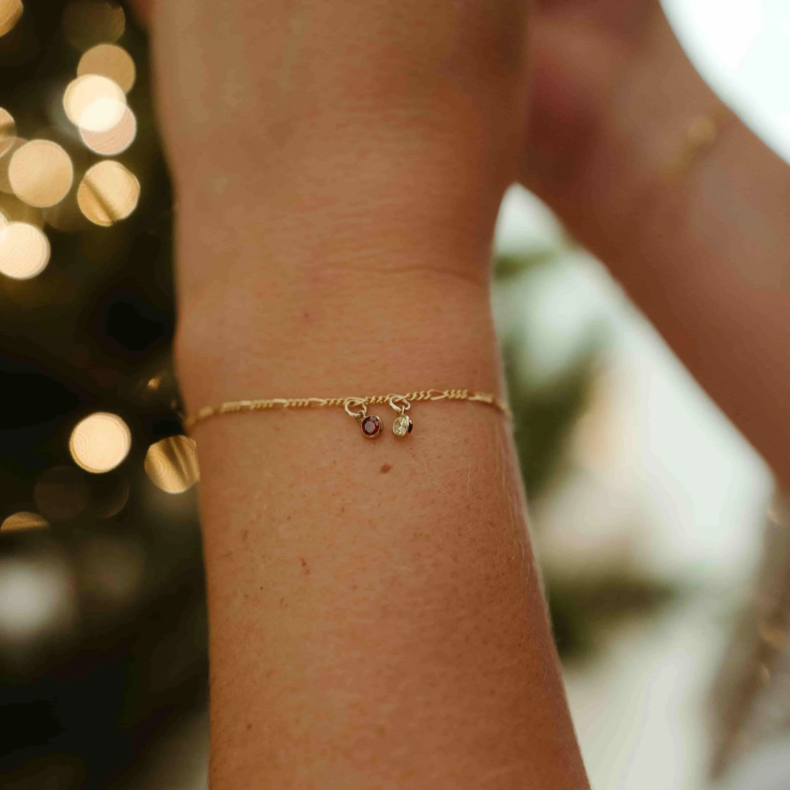 Armband geboortesteen hangend