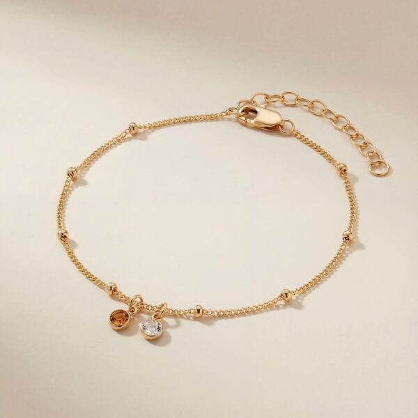 Armband geboortesteen hangend