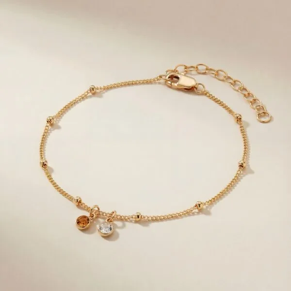 Armband geboortesteen hangend