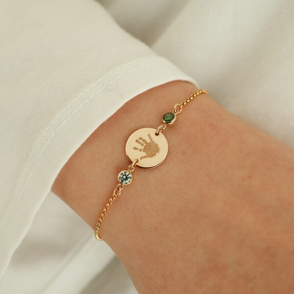 Armband rond dubbele geboortesteen