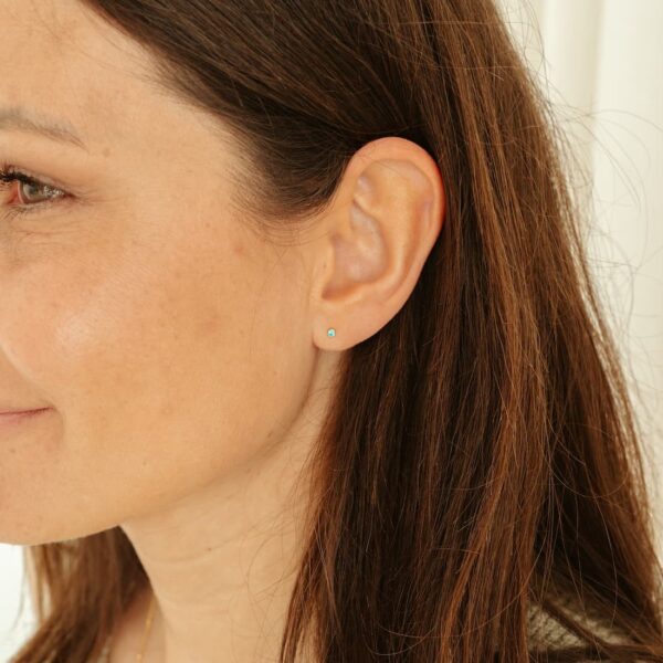 Birthstone studs rond