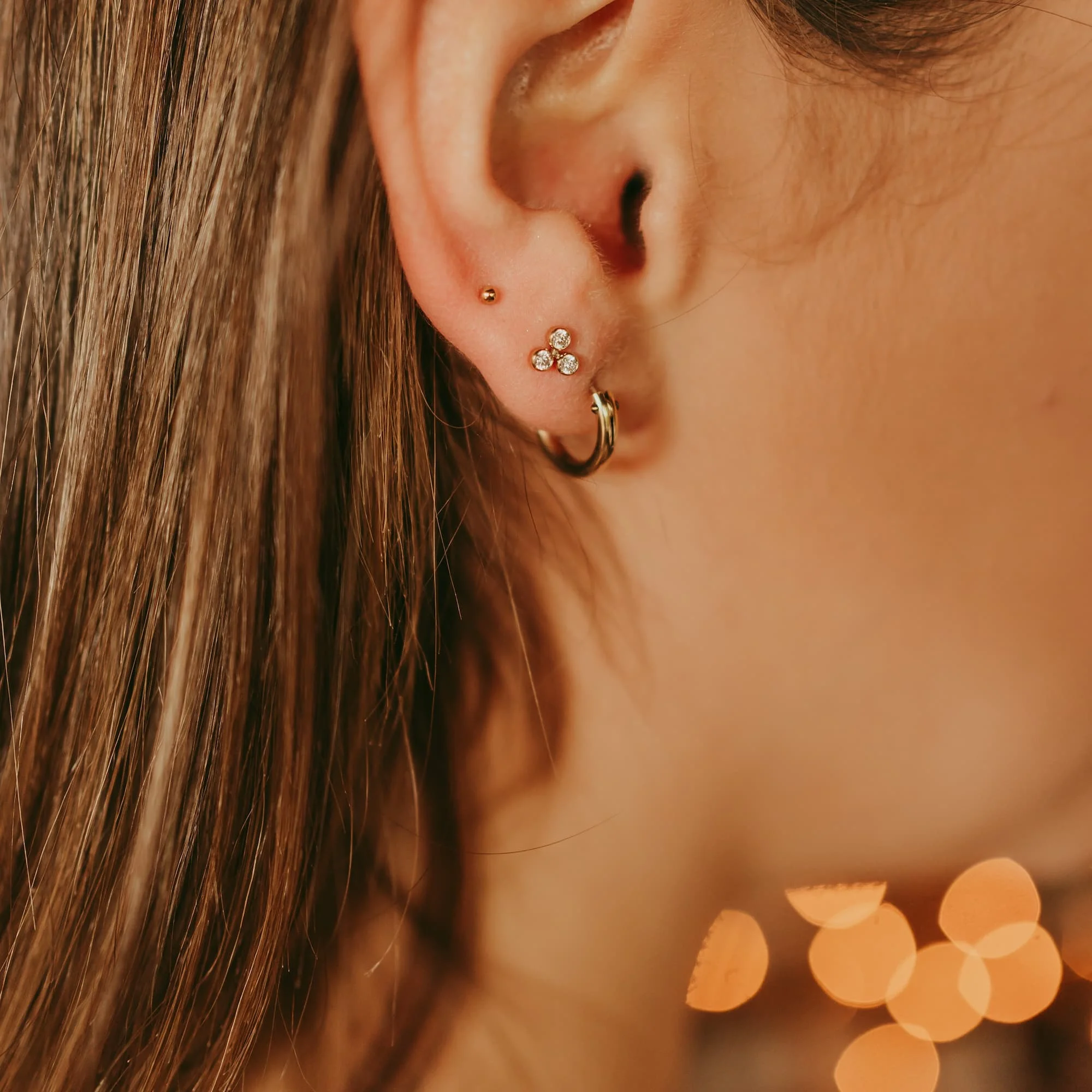 Triple diamant studs - Afbeelding 4