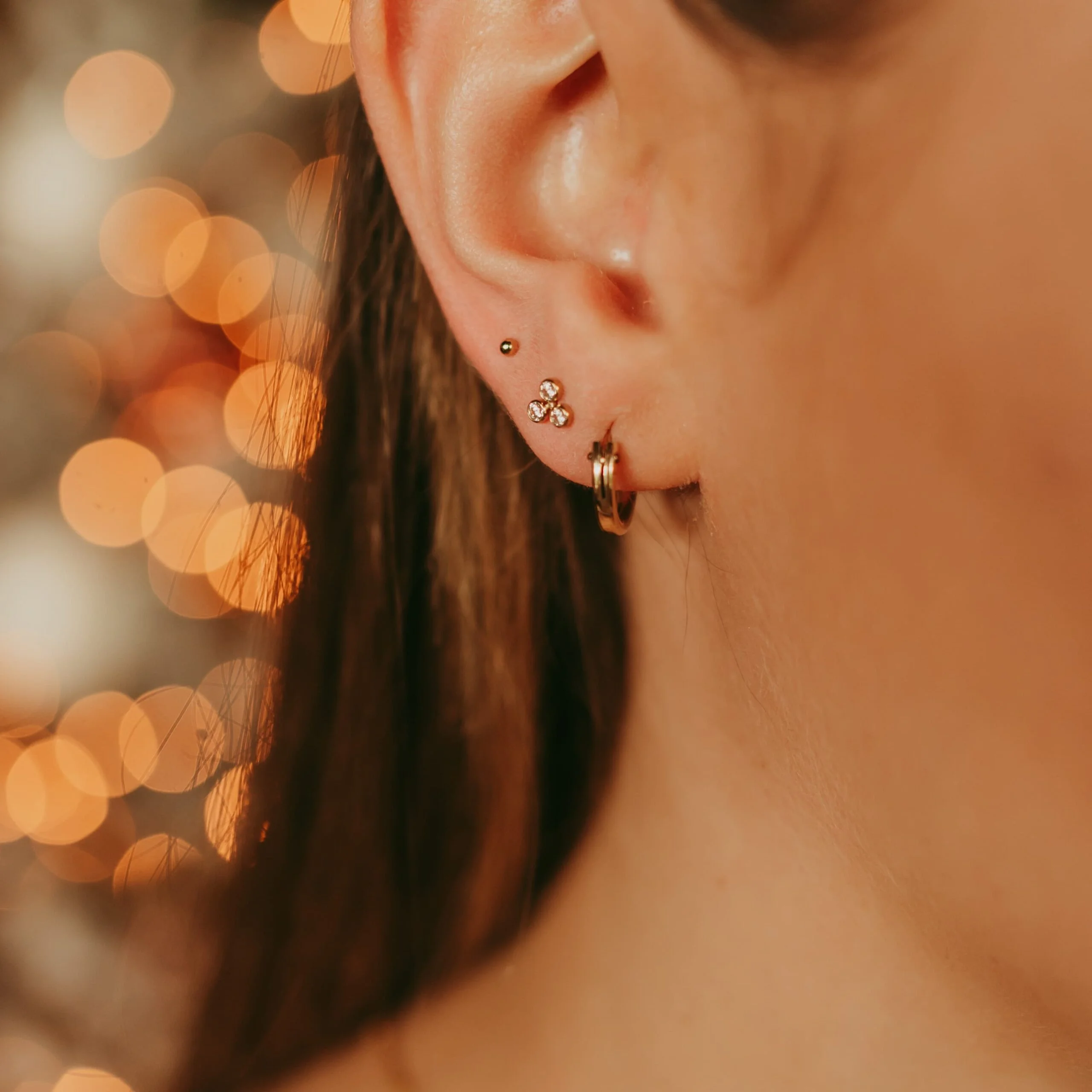 Triple diamant studs - Afbeelding 3