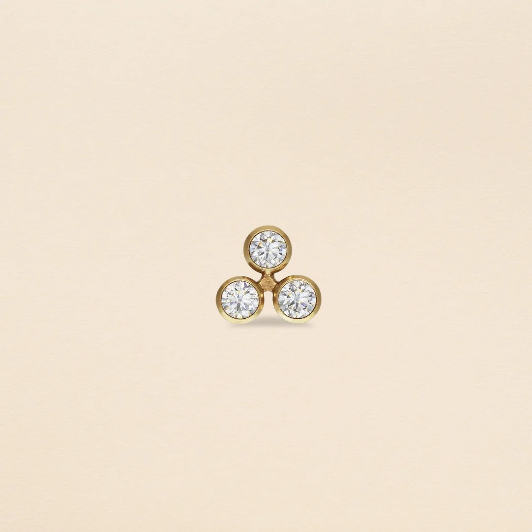 Triple diamant studs - Afbeelding 2