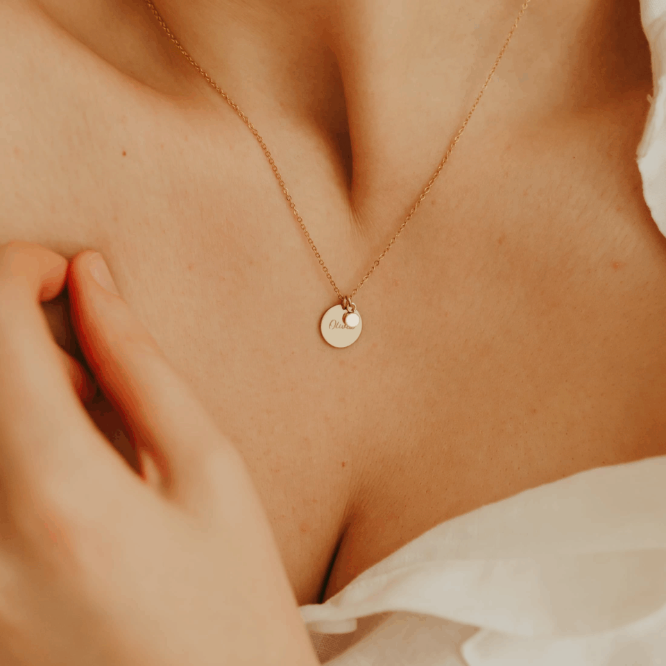 Moedermelk ketting rond met disc - Afbeelding 3