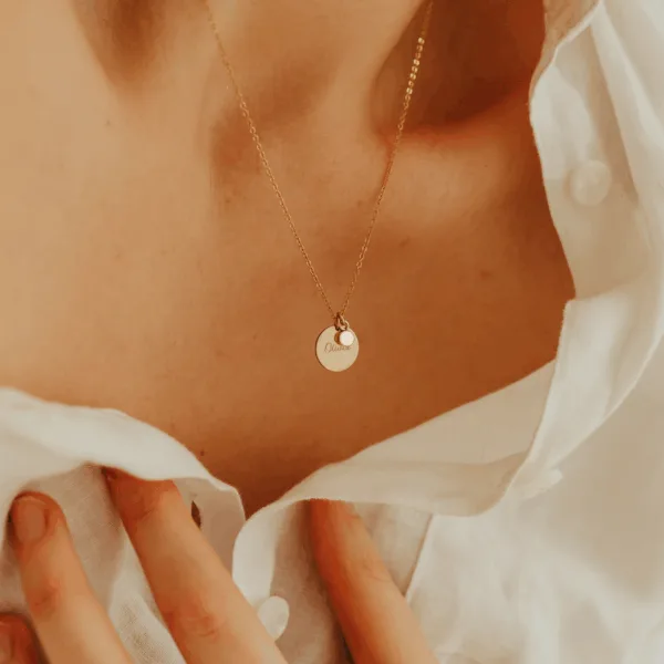 Moedermelk ketting rond met disc