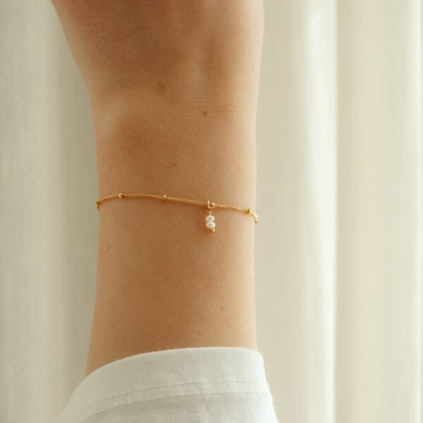 Armband met parel dubbel