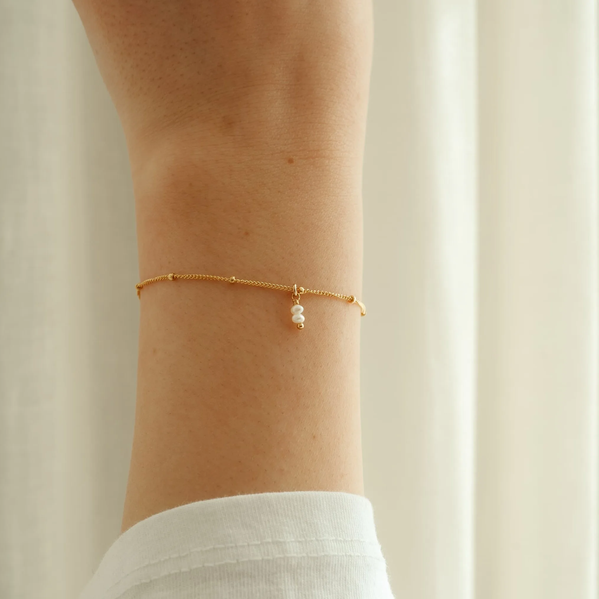 Armband met parel dubbel