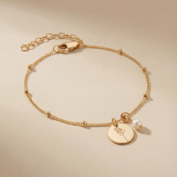 Armband hanger rond met parel