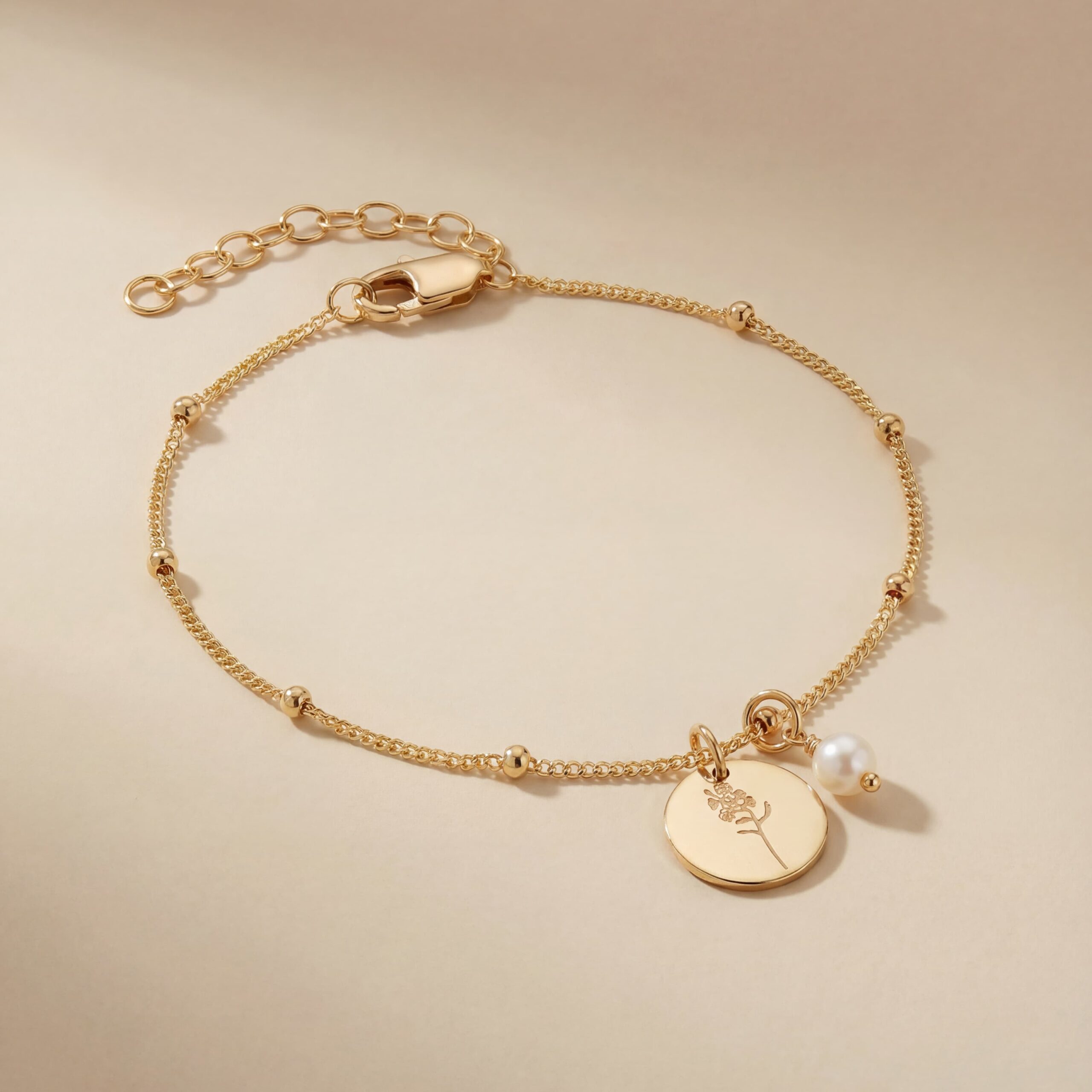 Armband hanger rond met parel - Afbeelding 2