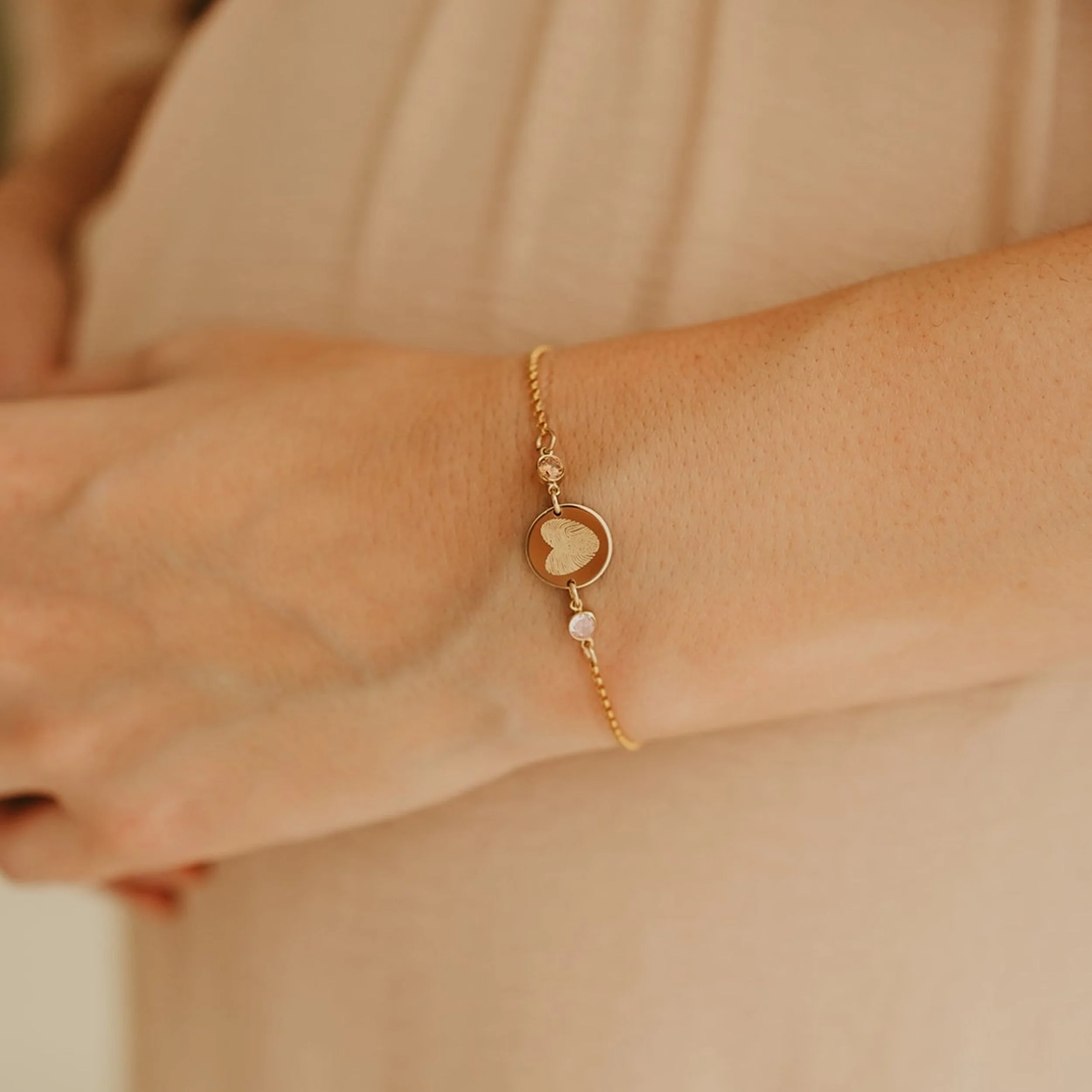 Armband rond dubbele geboortesteen - Afbeelding 2