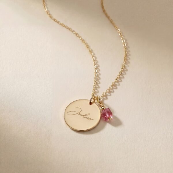 Ketting rond met edelsteen