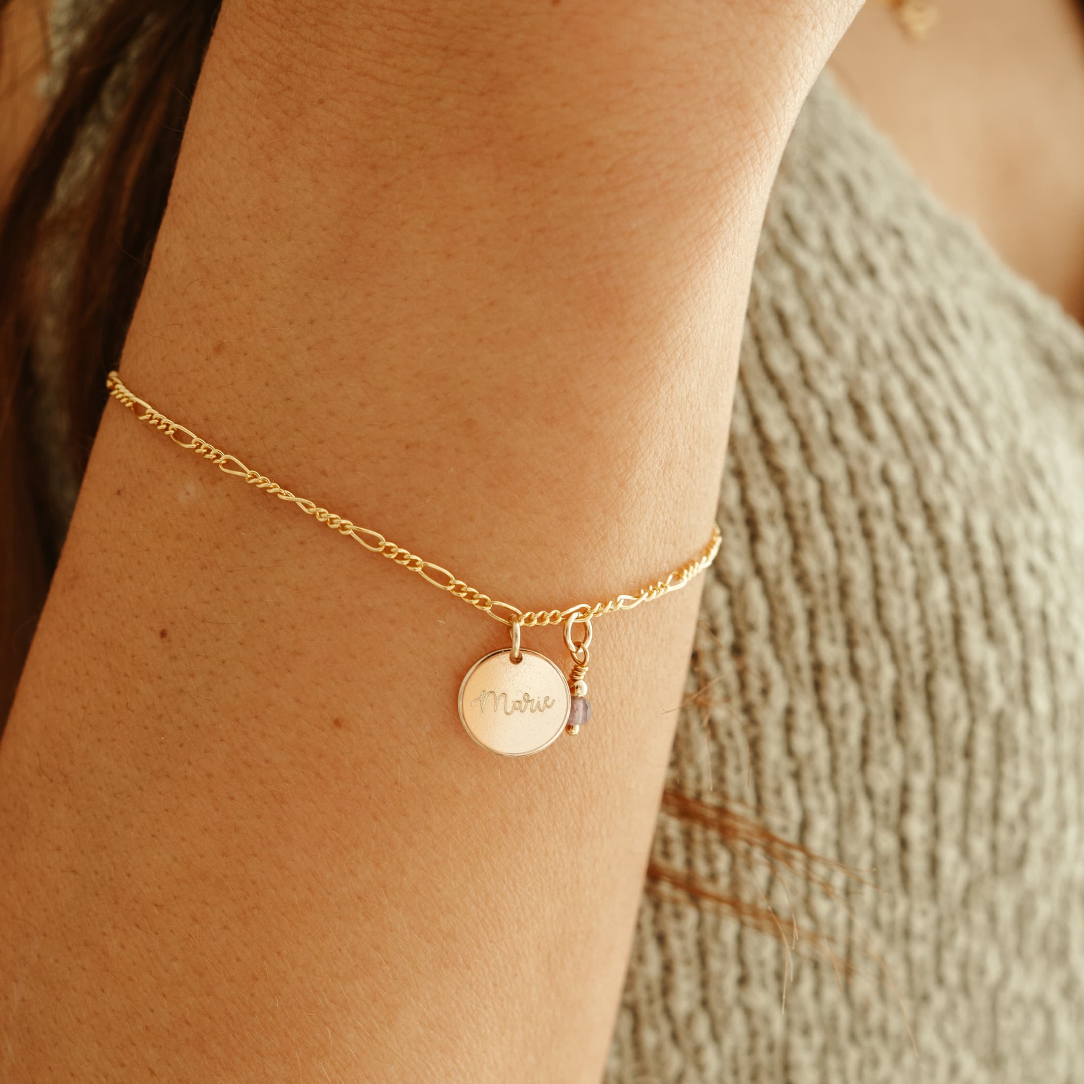 Armband hanger rond met edelsteen - Afbeelding 3