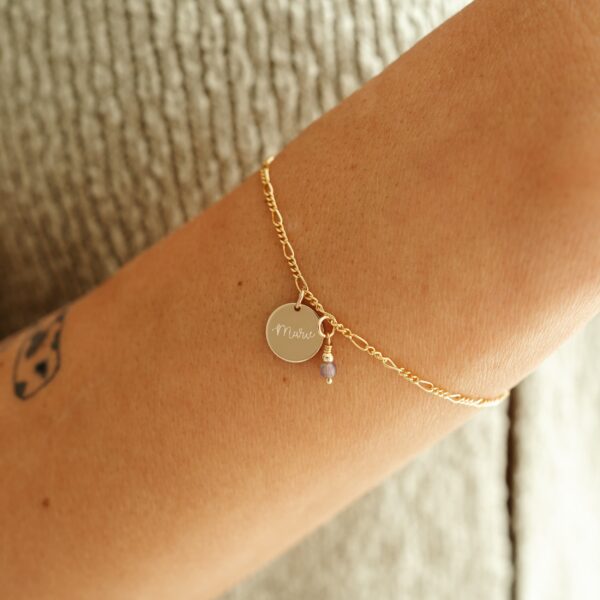 Armband hanger rond met edelsteen