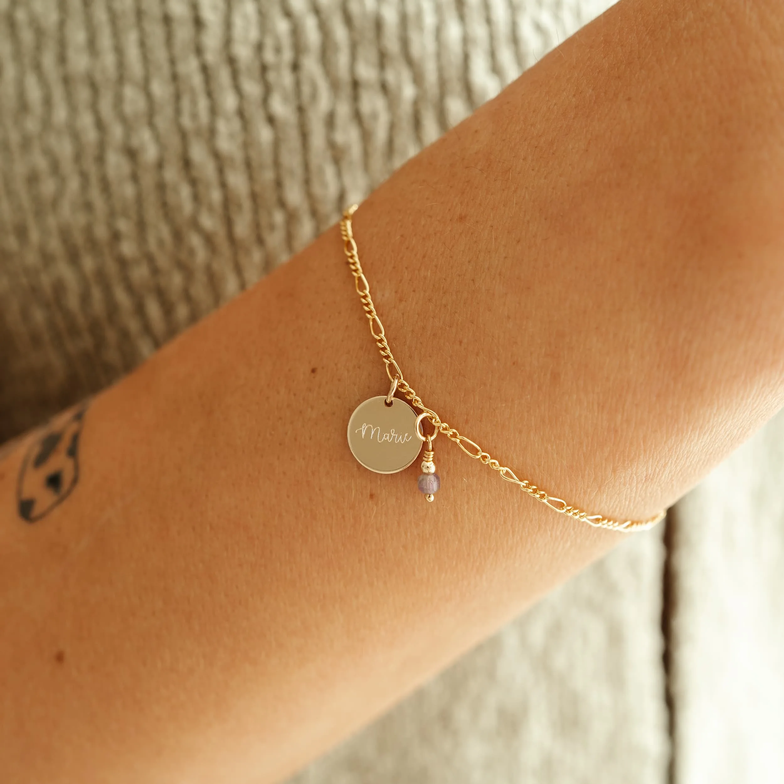 Armband hanger rond met edelsteen