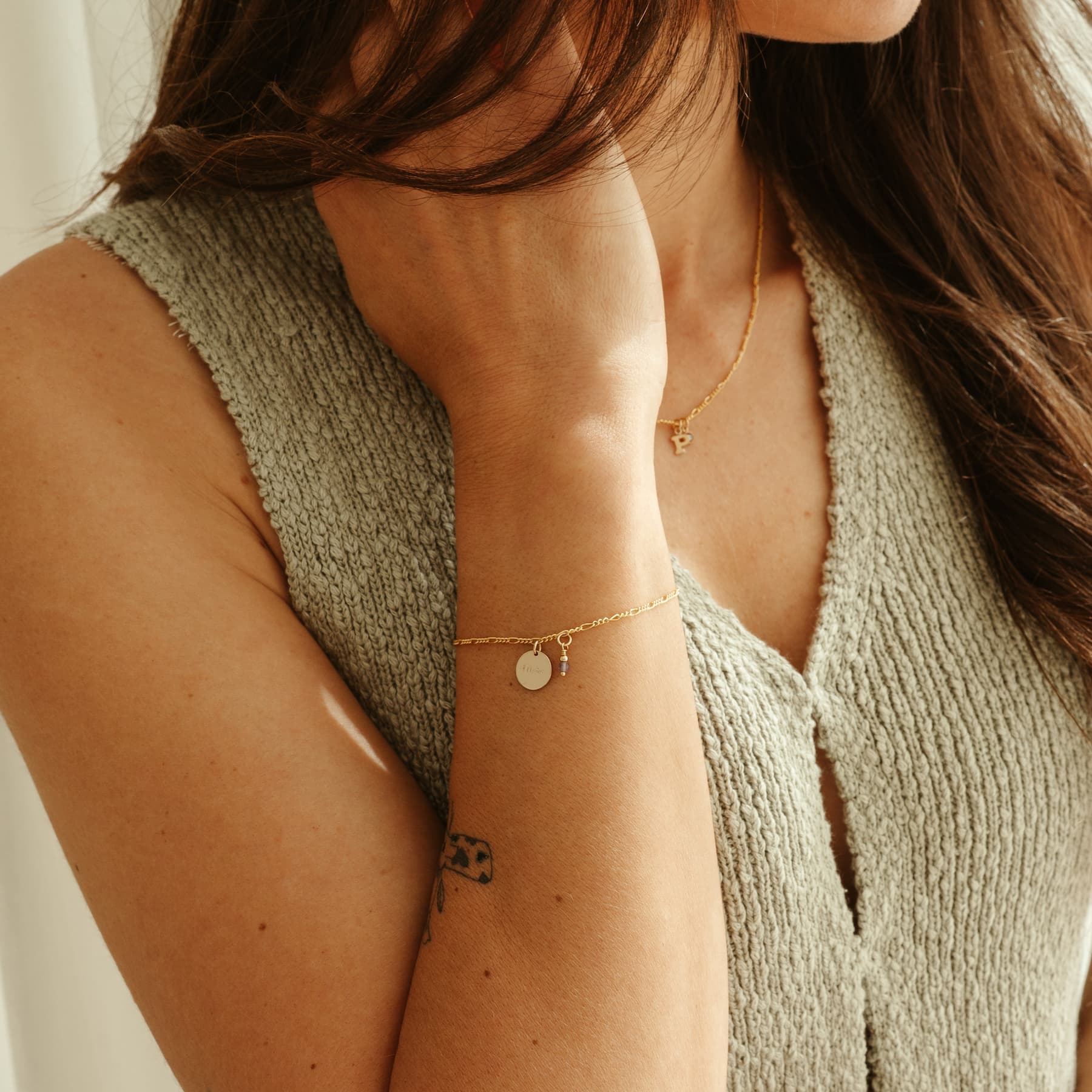Armband hanger rond met edelsteen - Afbeelding 5