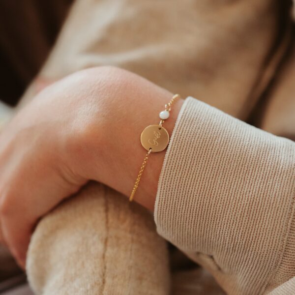 Moedermelk armband rond met disc