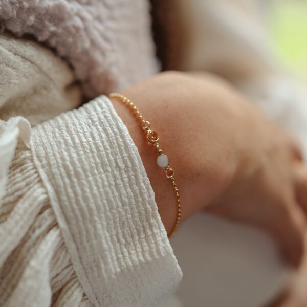 Moedermelk armband rond met geboortesteen
