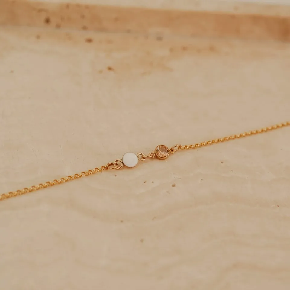 Moedermelk armband rond met geboortesteen - Afbeelding 5