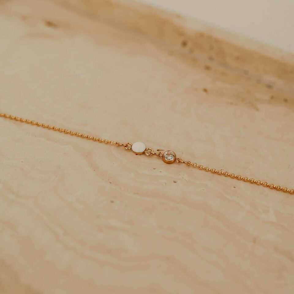 Moedermelk armband rond met geboortesteen - Afbeelding 3