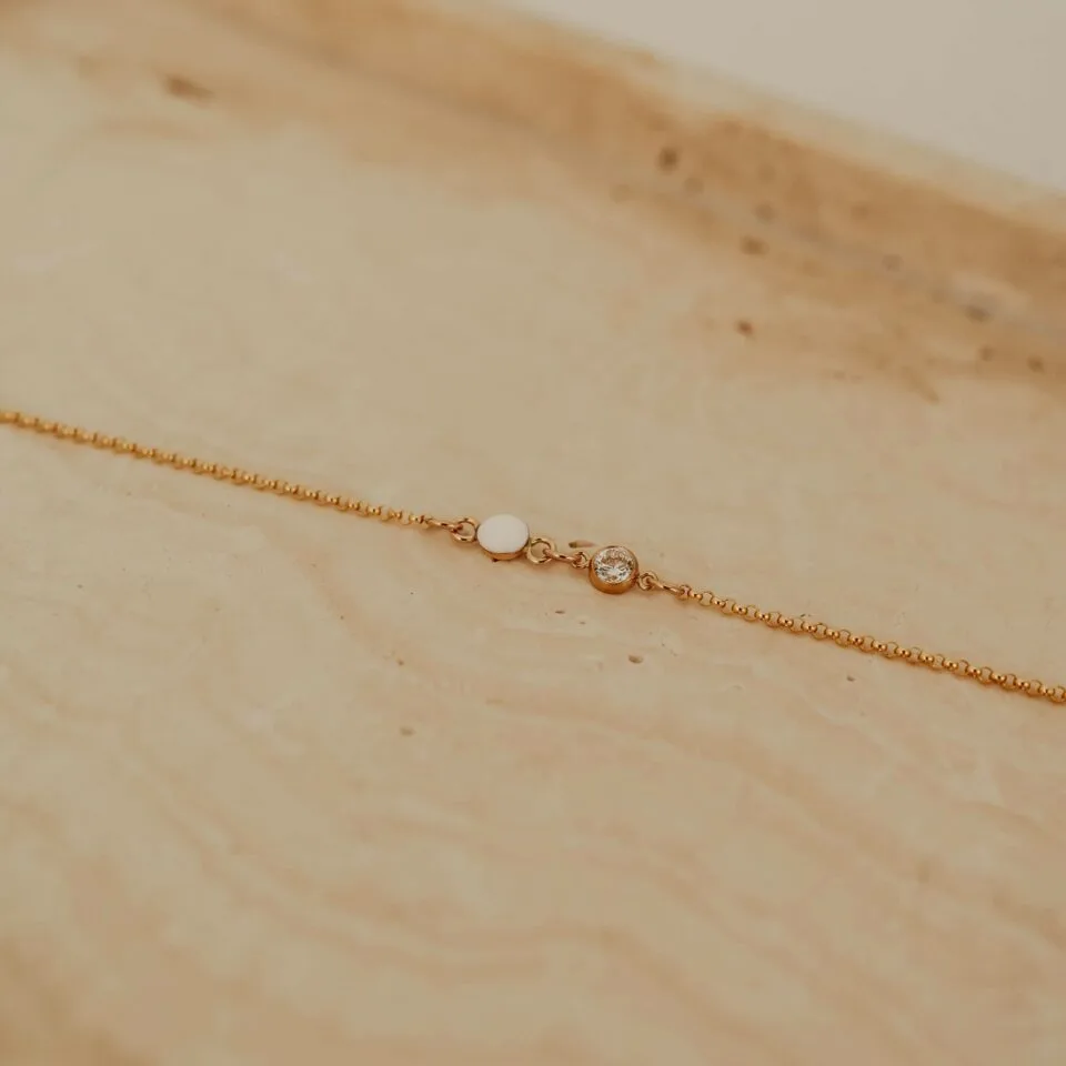 Moedermelk armband rond met geboortesteen - Afbeelding 3