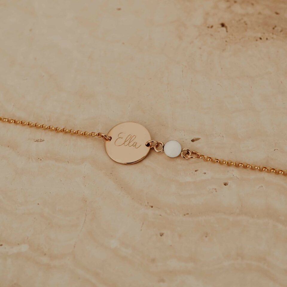 Moedermelk armband rond met disc - Afbeelding 3