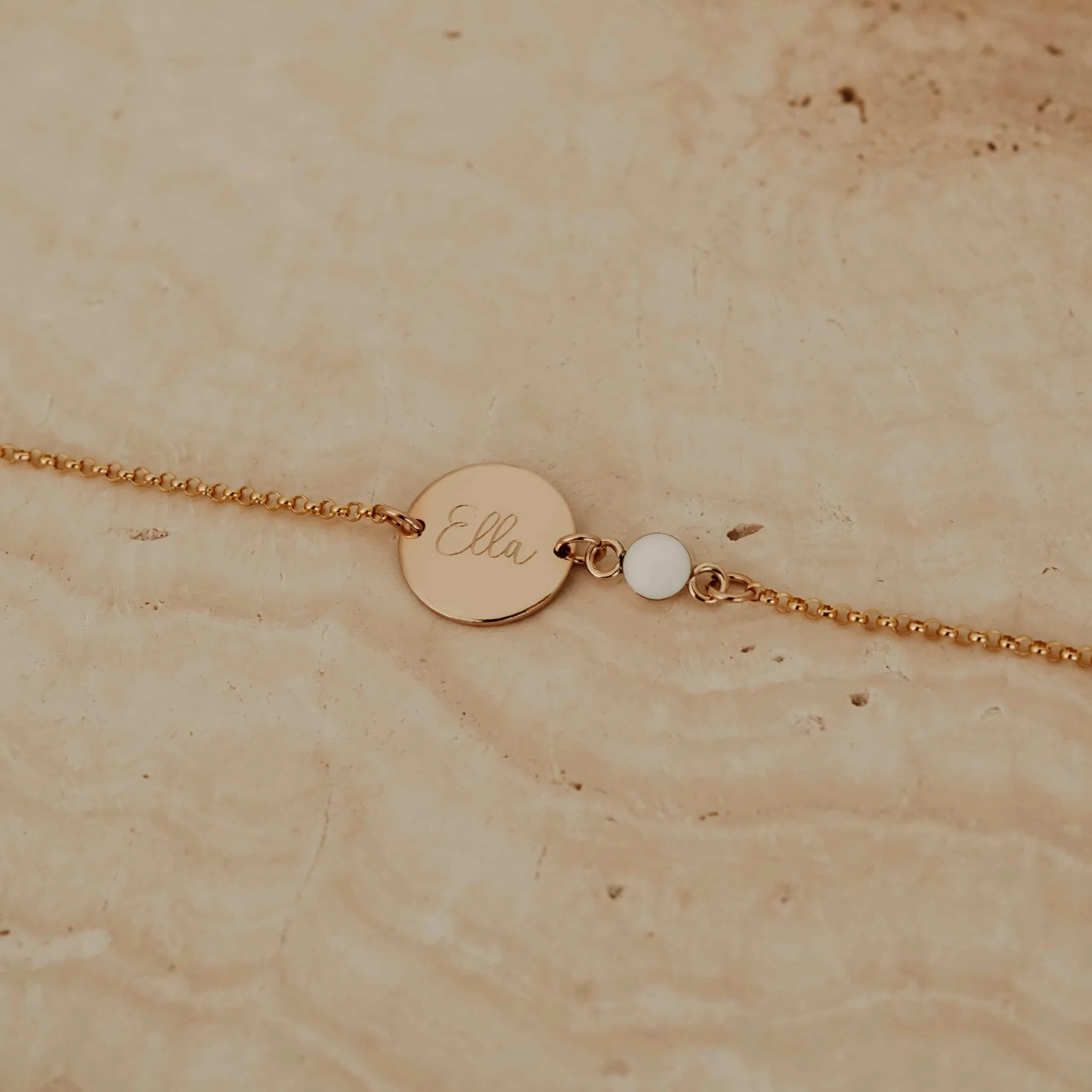 Moedermelk armband rond met disc - Afbeelding 3