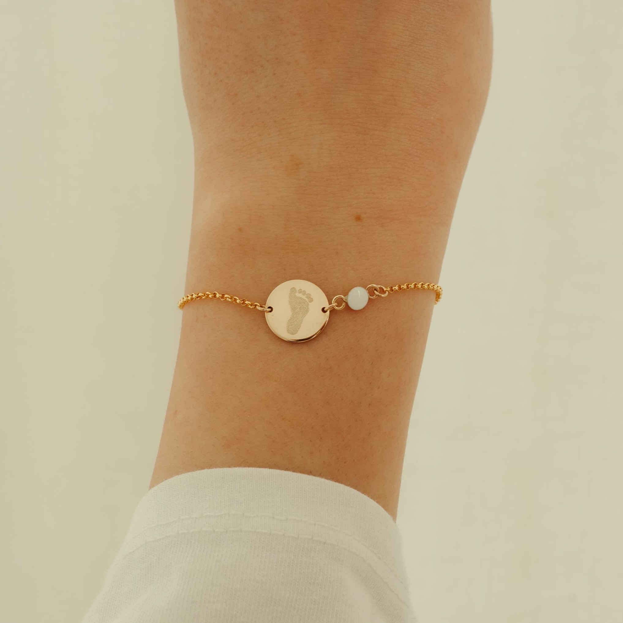 Moedermelk armband rond met disc - Afbeelding 2