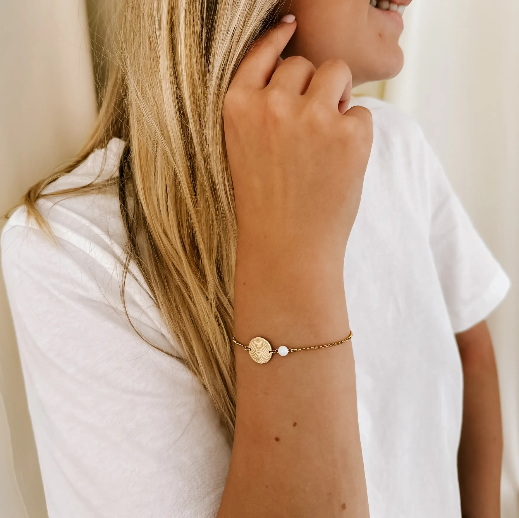 Moedermelk armband rond met disc - Afbeelding 2