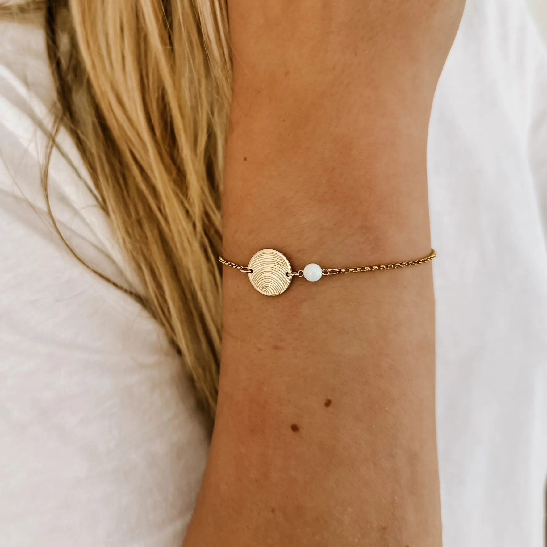 Moedermelk armband rond met disc - Afbeelding 4