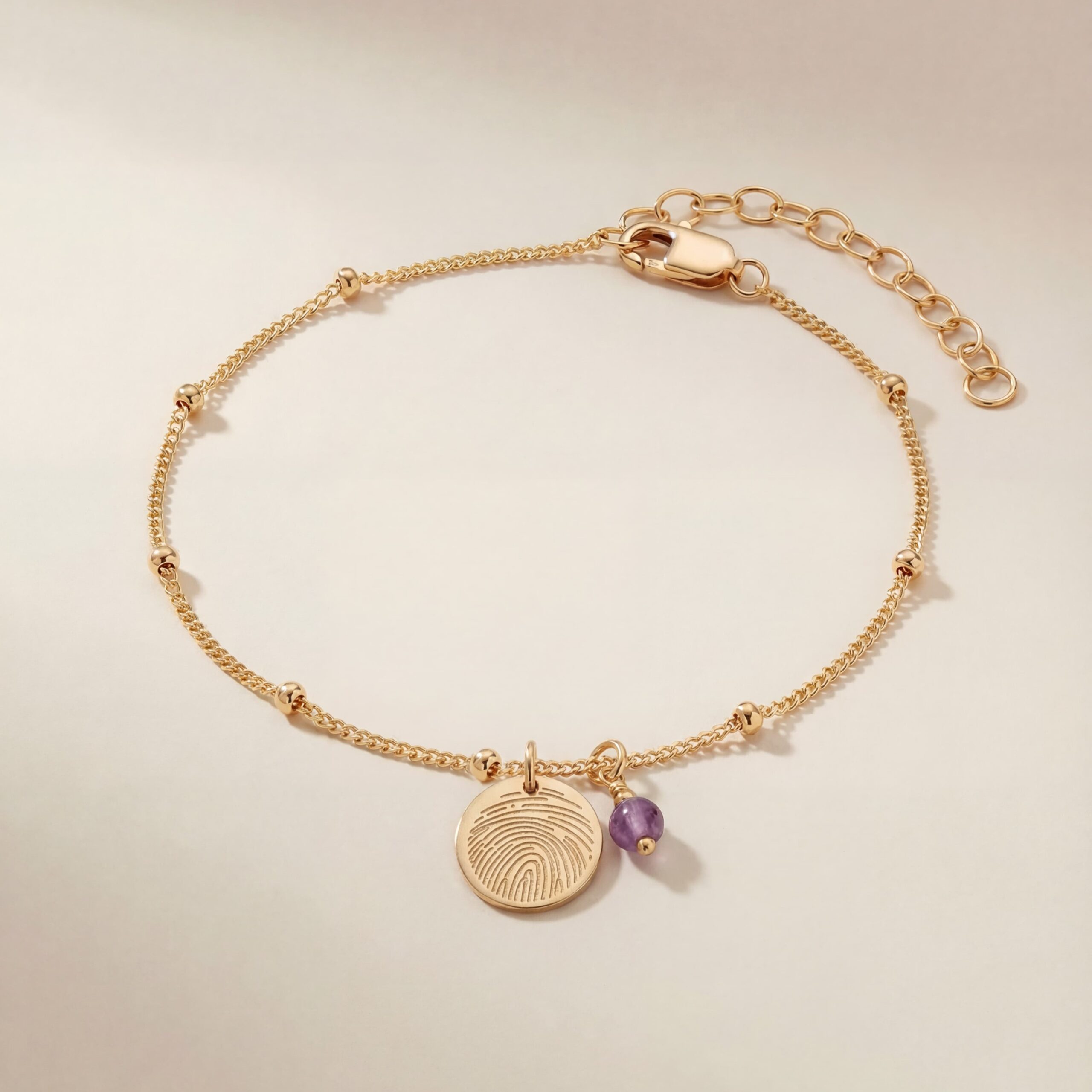 Armband hanger rond met edelsteen