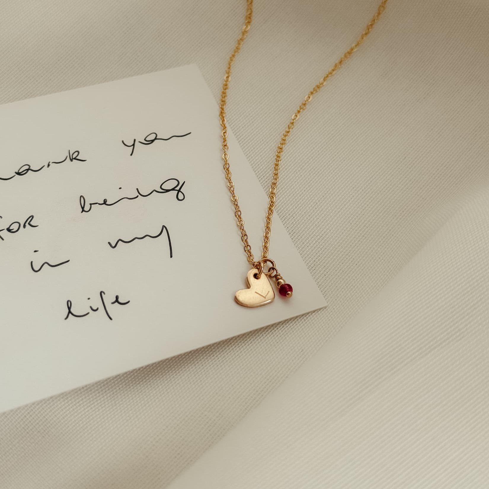 Ketting hartje met robijn - Afbeelding 3