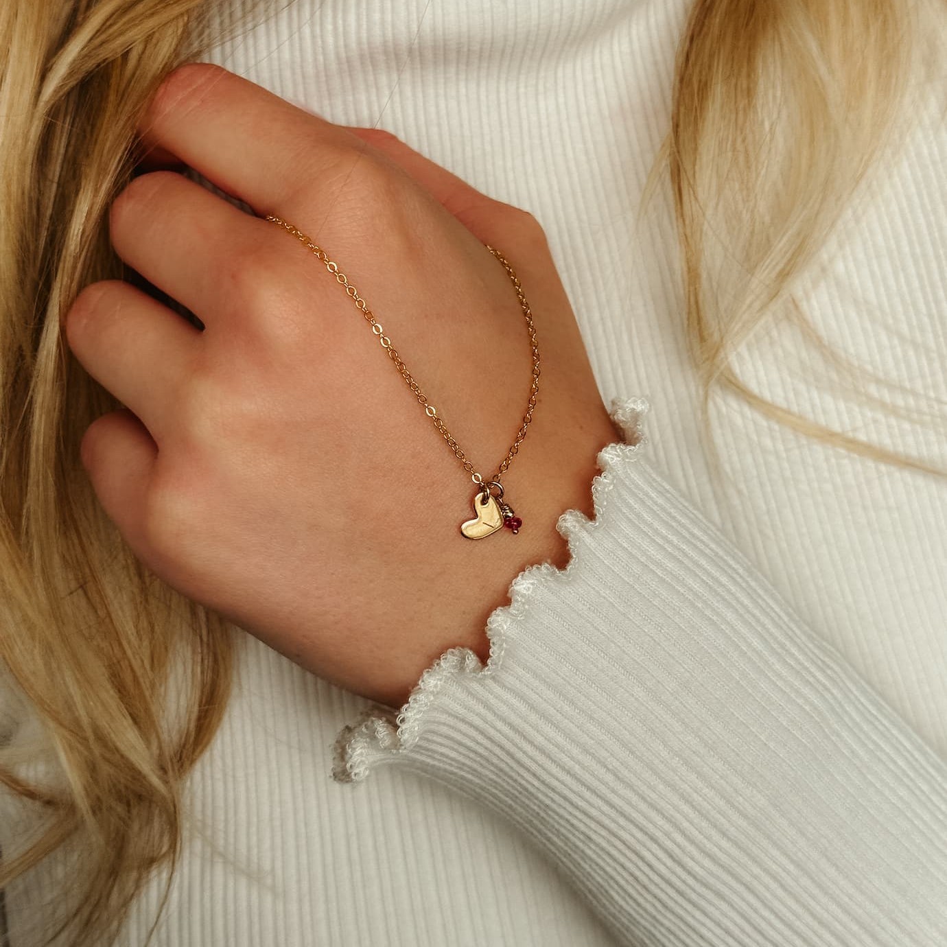 Ketting hartje met robijn - Afbeelding 5