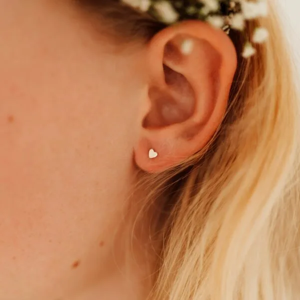 Tiny heart studs