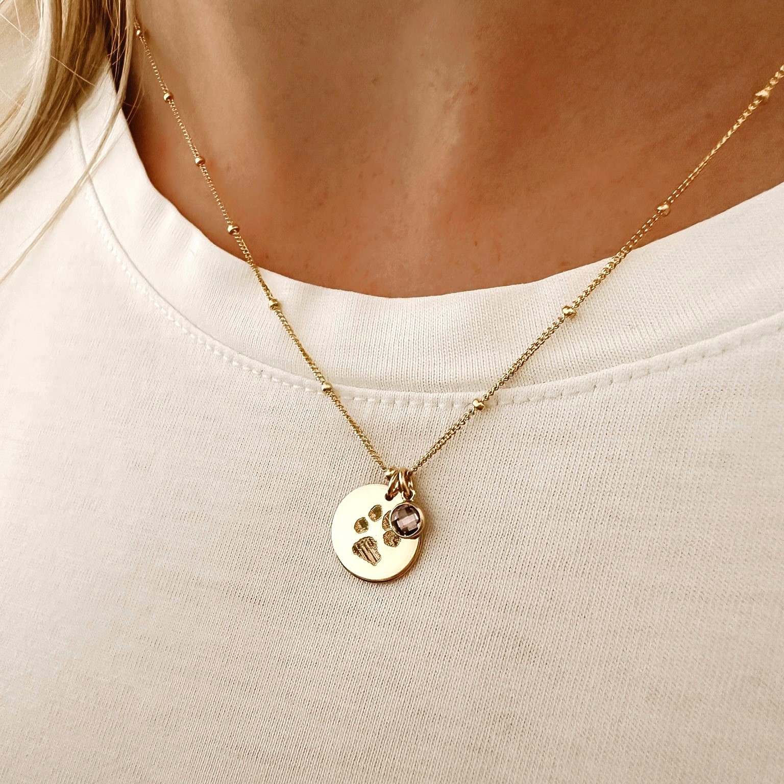 Ketting juweel met dierenafdruk dierenpoot