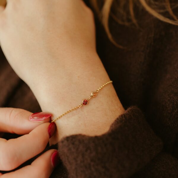 Armband dubbele geboortesteen