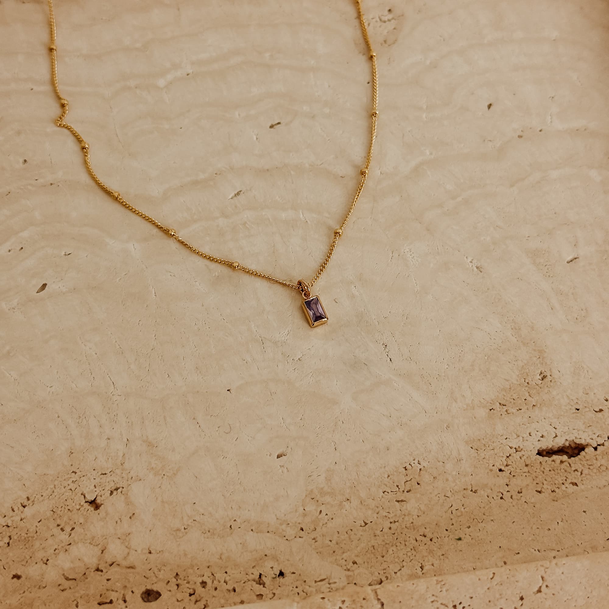 Ketting geboortesteen rechthoek - Afbeelding 4