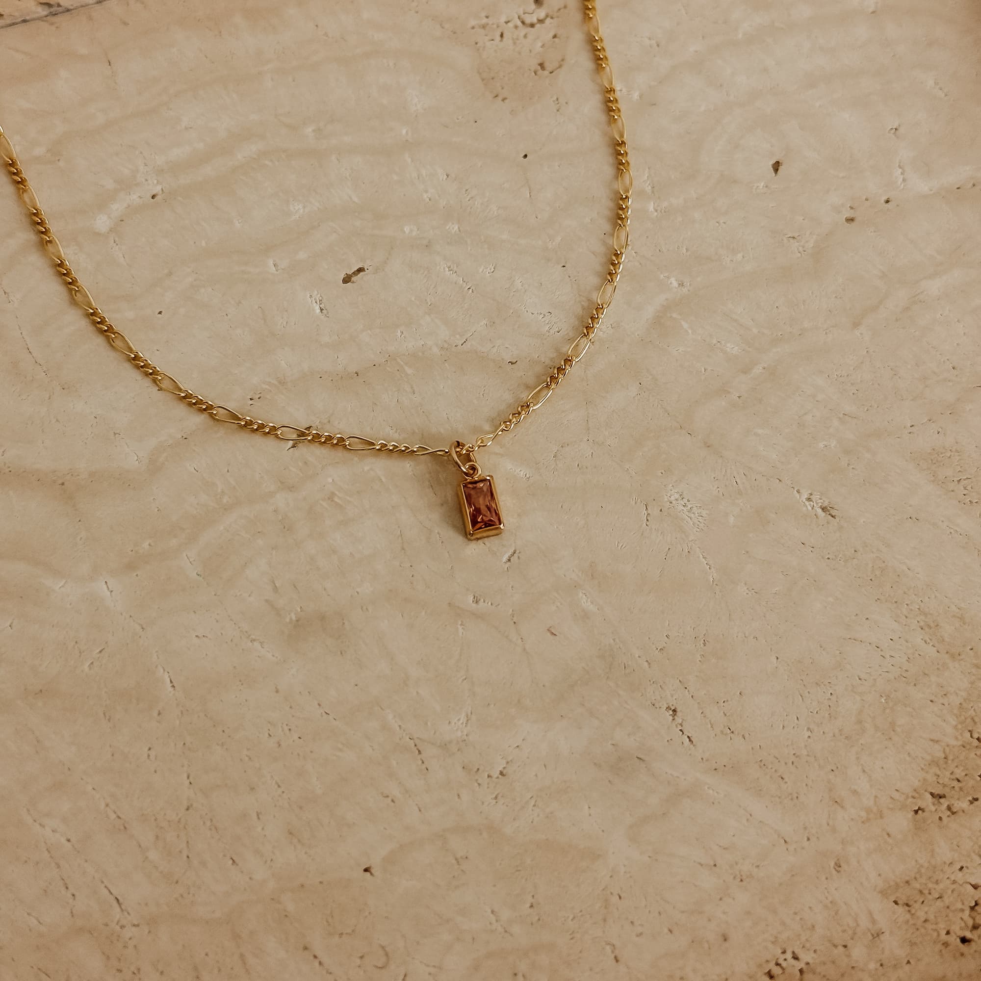 Ketting geboortesteen rechthoek - Afbeelding 3