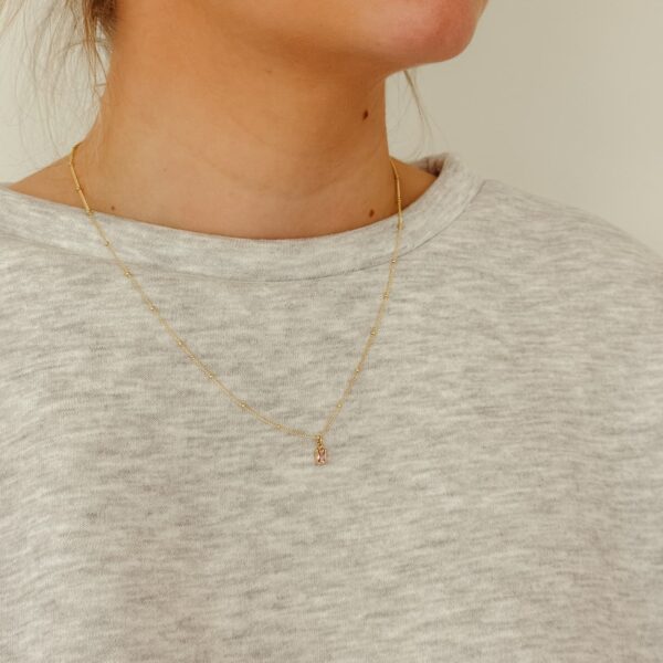 Ketting geboortesteen rechthoek