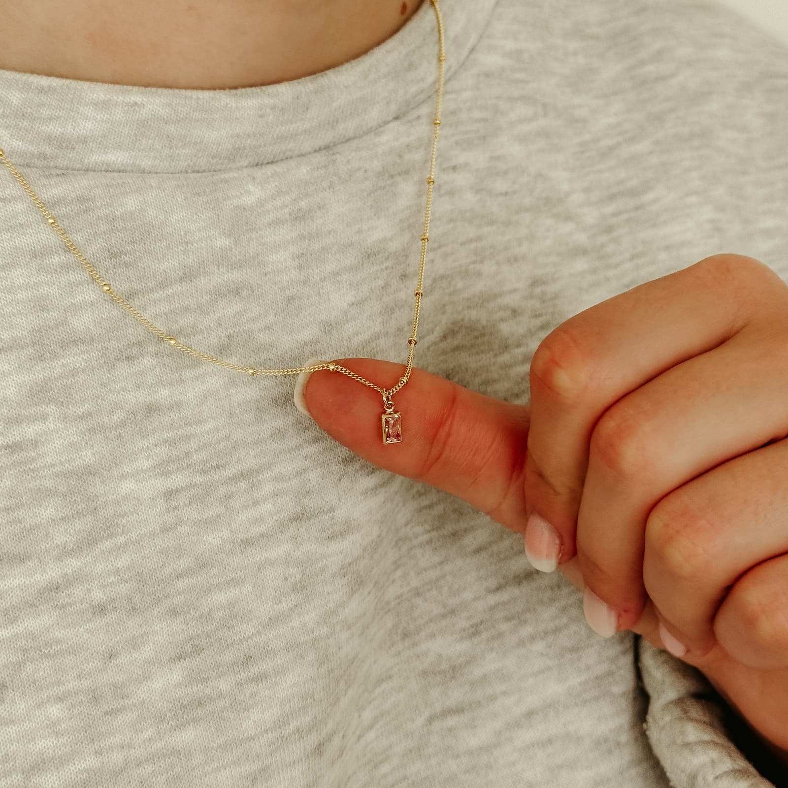 Ketting geboortesteen rechthoek - Afbeelding 5