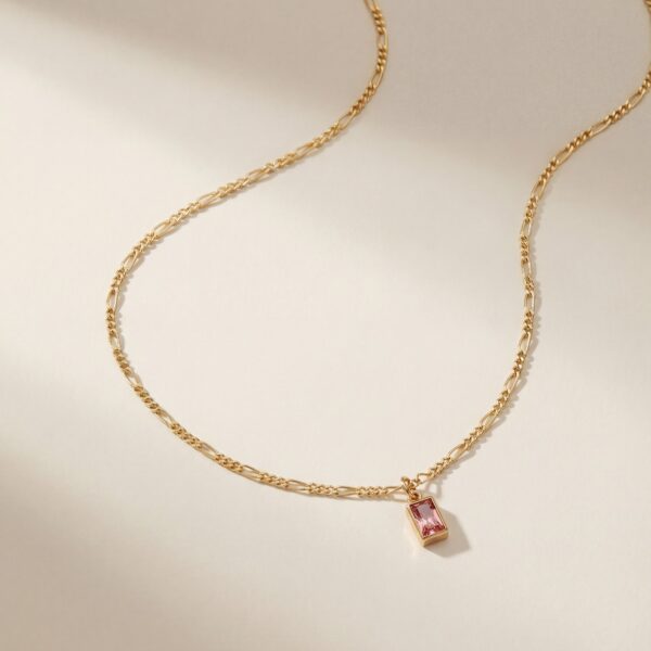 Ketting geboortesteen rechthoek