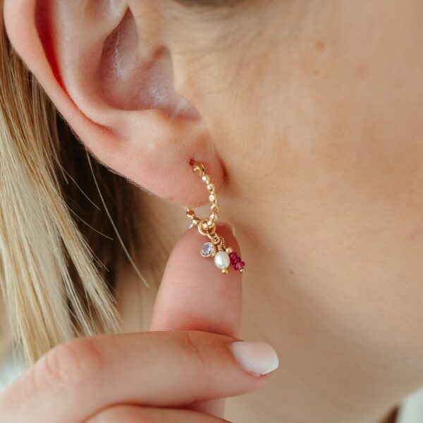 Geboortesteen charm hoop