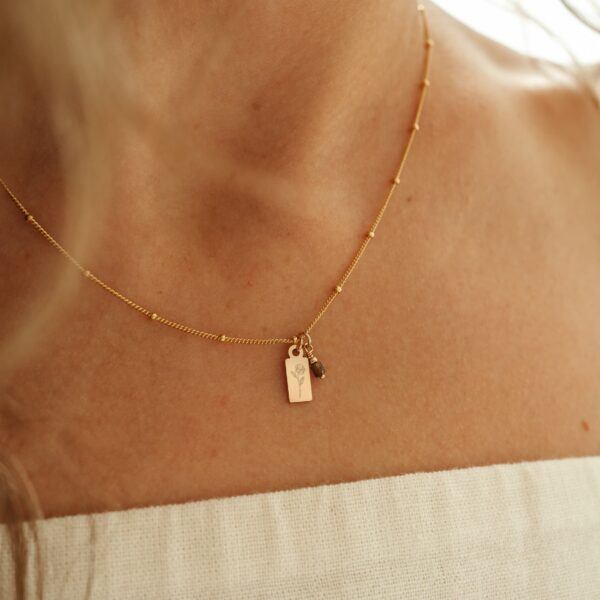Ketting tag edelsteen