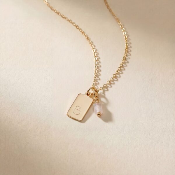 Ketting tag edelsteen