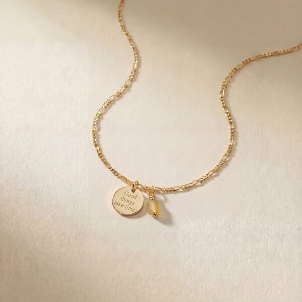 Ketting rond klein met edelsteen