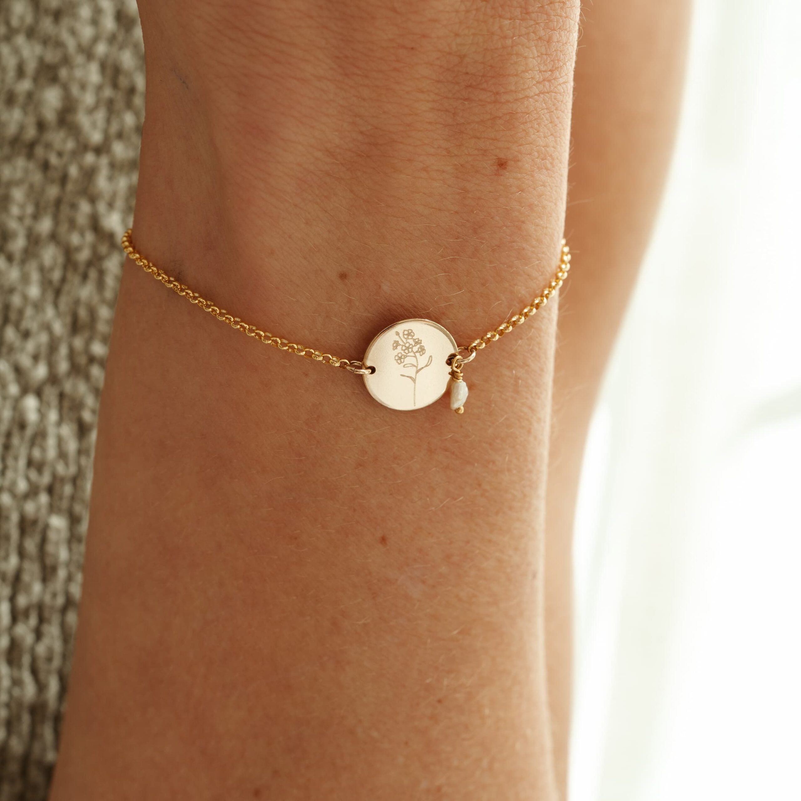 Armband rond barok parel - Afbeelding 4