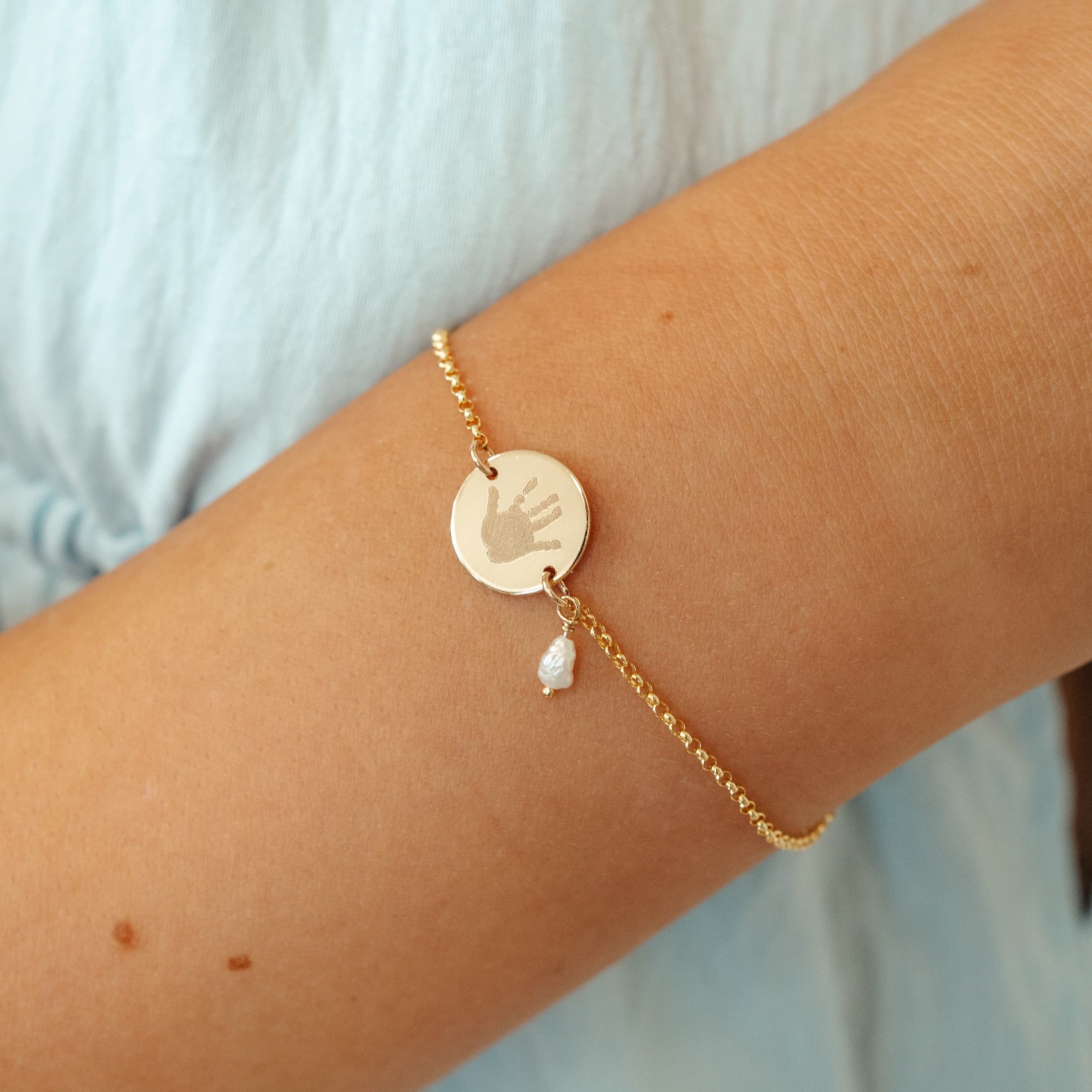 Armband rond barok parel - Afbeelding 6
