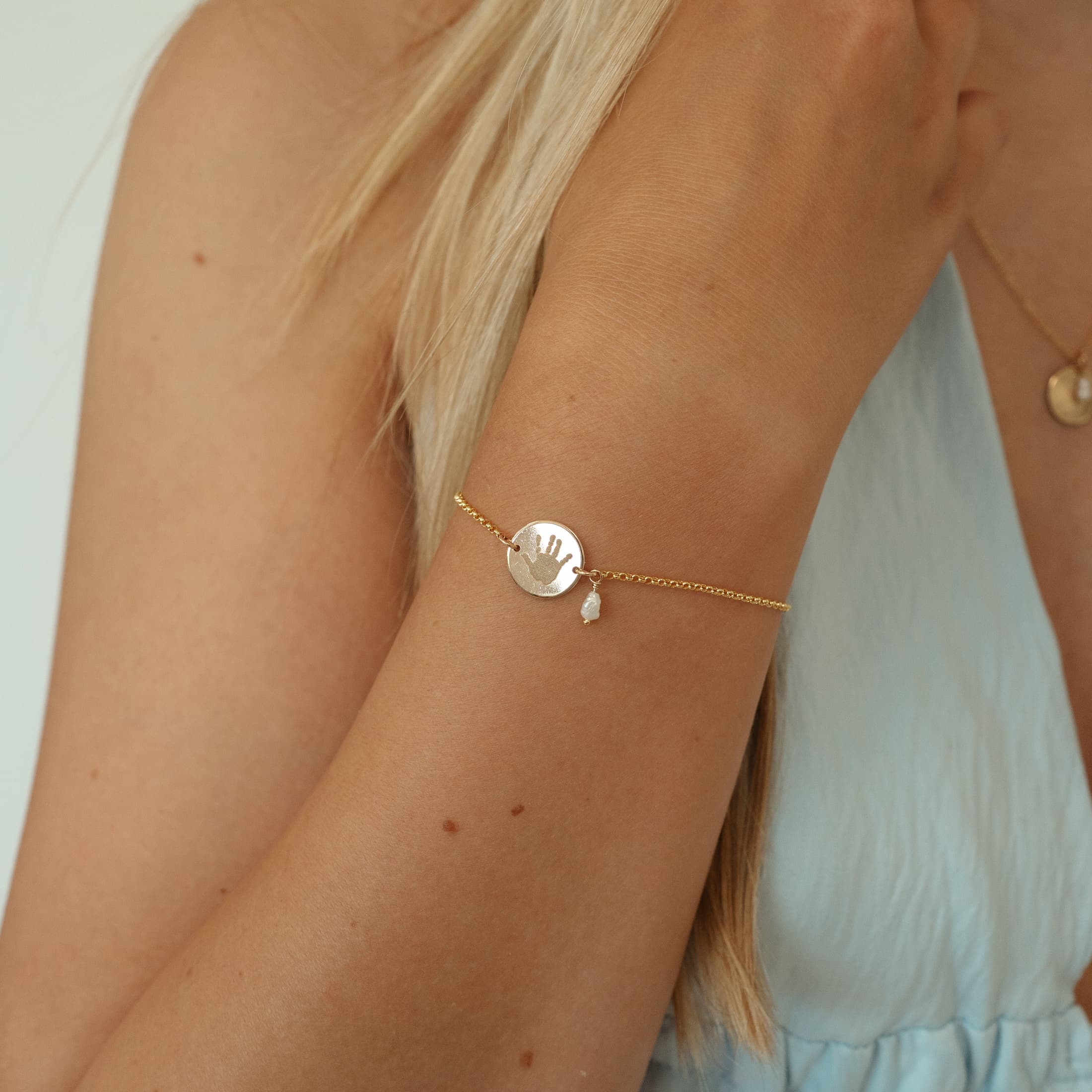 Armband rond barok parel